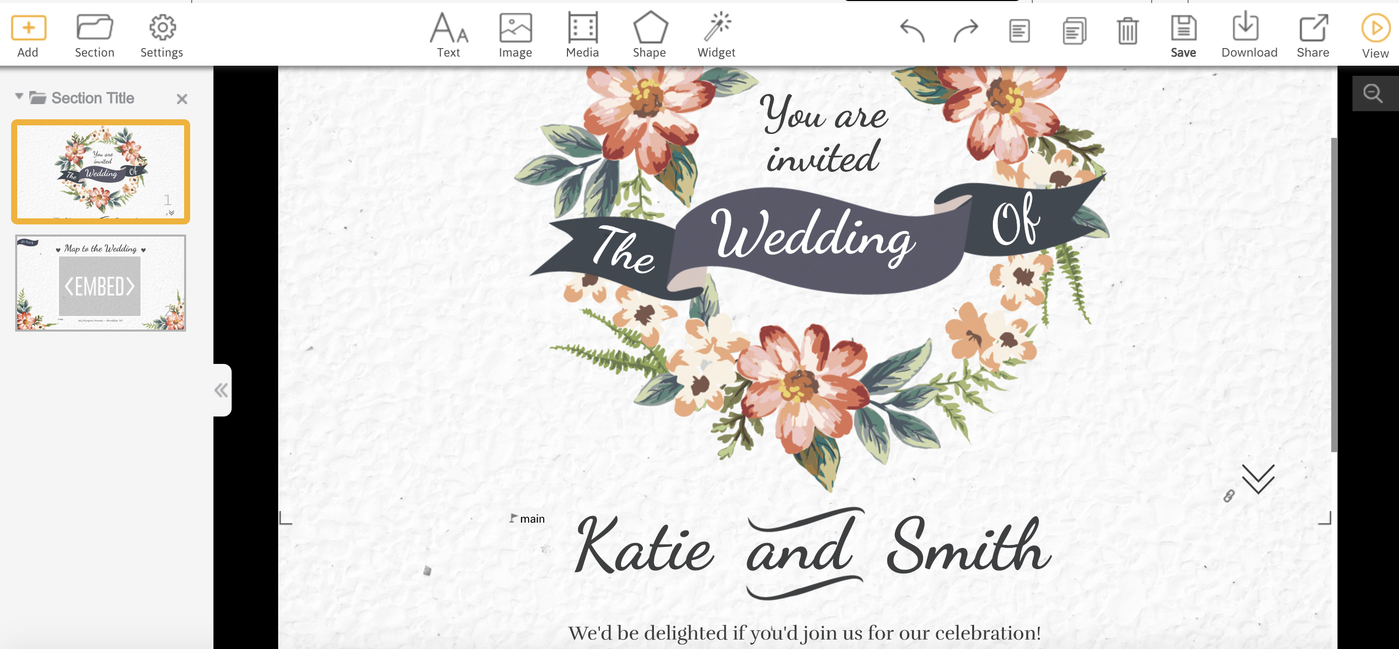 invitation de mariage promouvoir l'événement